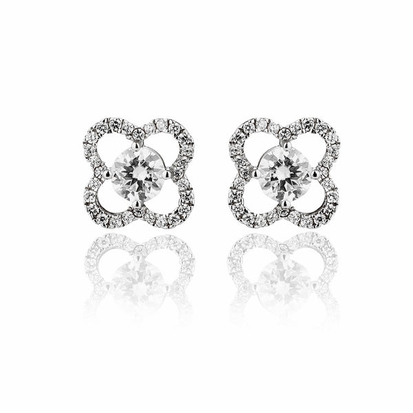 Teesta Earrings Flowering Significantly Moissanite Diamond Solitaire Earring 1.0 Carat