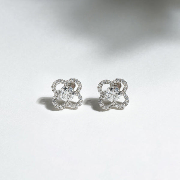 Teesta Earrings Flowering Significantly Moissanite Diamond Solitaire Earring 1.0 Carat