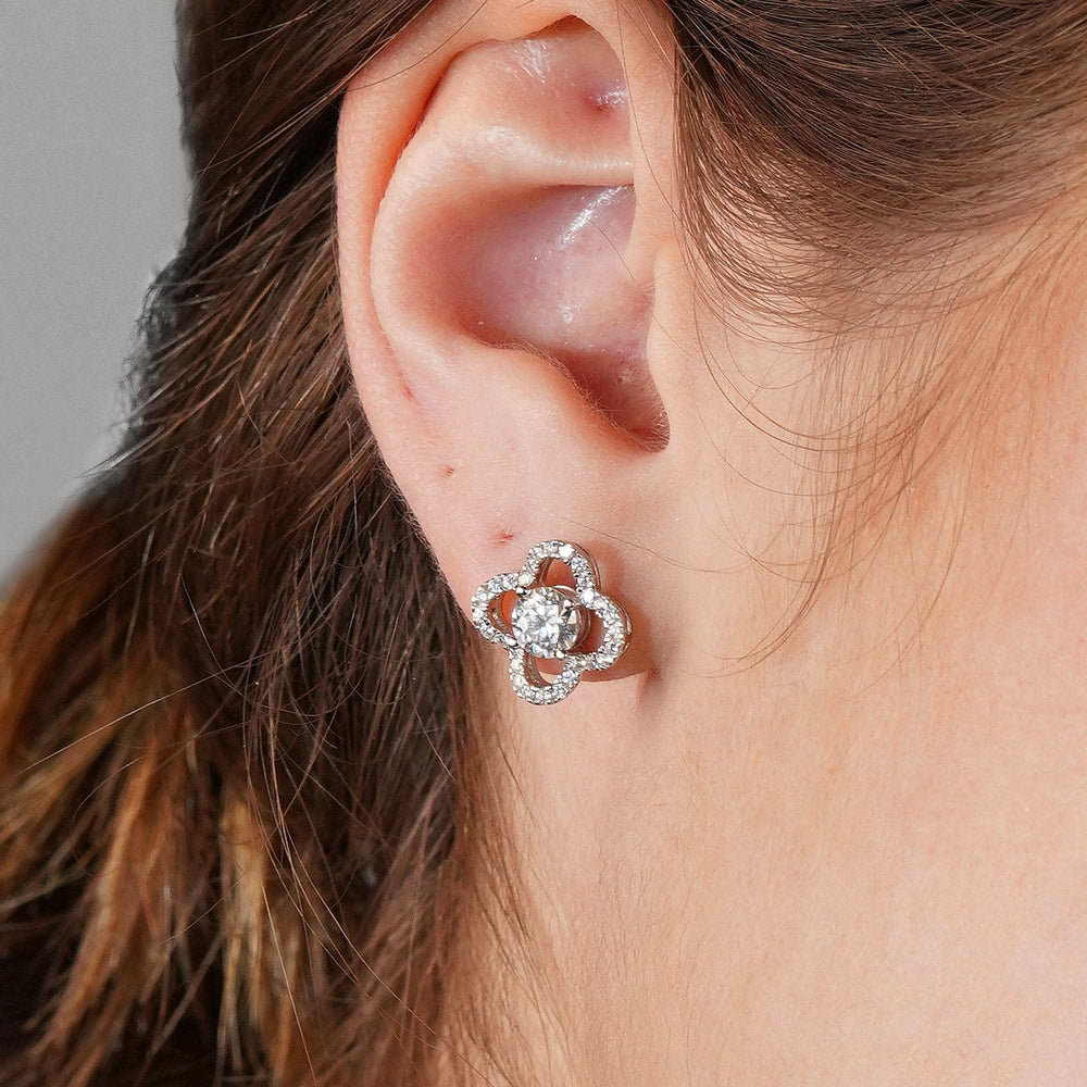 Teesta Earrings Flowering Significantly Moissanite Diamond Solitaire Earring 1.0 Carat