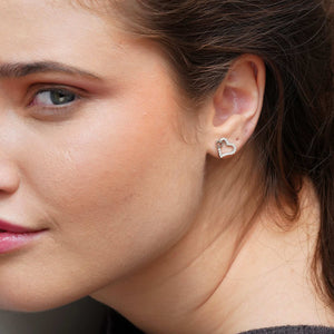 Teesta Earrings Little Hearts Moissanite Diamonds Earrings 0.5 Carat