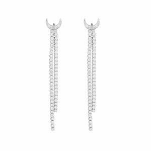 Teesta Earrings Moon Tennis Earring: 925 Sterling Silver