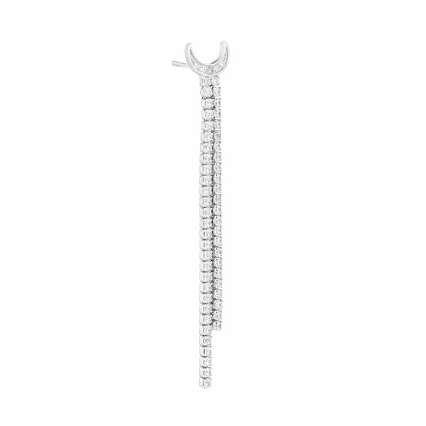 Teesta Earrings Moon Tennis Earring: 925 Sterling Silver
