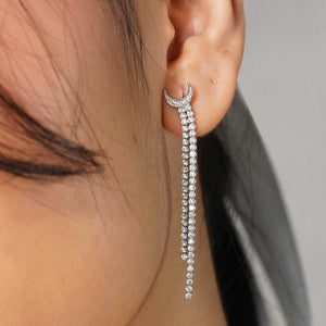 Teesta Earrings Moon Tennis Earring: 925 Sterling Silver