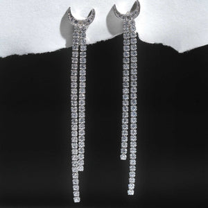 Teesta Earrings Moon Tennis Earring: 925 Sterling Silver