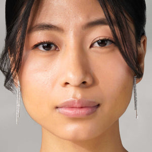 Teesta Earrings Moon Tennis Earring: 925 Sterling Silver