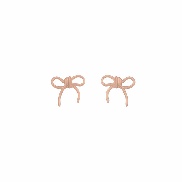 Teesta Earrings Rose gold Bow Style Elegant Silver Earring: 925 Sterling Silver