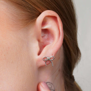 Teesta Earrings Silver Bow Style Elegant Silver Earring: 925 Sterling Silver