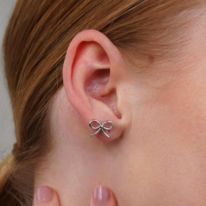 Teesta Earrings Silver New Trendy Bow Style Earrings: 925 Sterling Silver