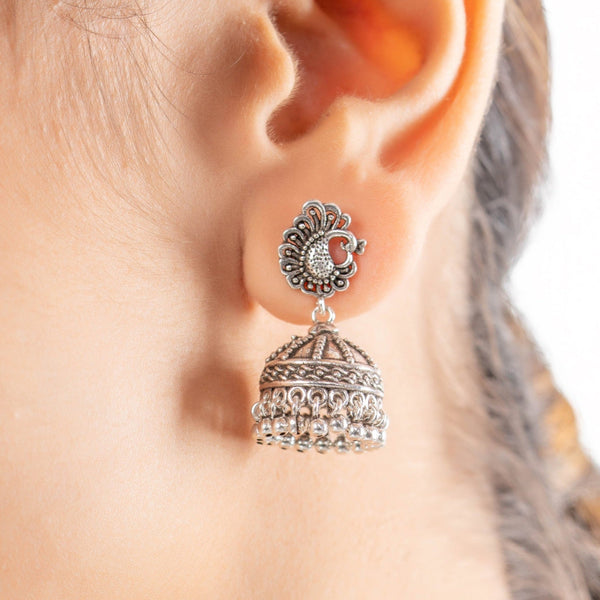 Teesta Earrings Sterling Swirls Jhumkas: 925 Sterling Silver