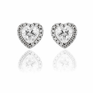 Teesta Earrings Sweet Hearts Lab Grown Moissanite Solitaire Earrings 1.0 Carat