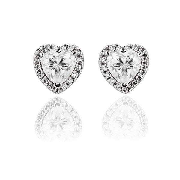 Teesta Earrings Sweet Hearts Lab Grown Moissanite Solitaire Earrings 1.0 Carat