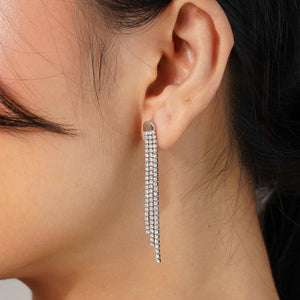 Teesta Earrings Three Layer Tennis Earrings: 925 Sterling Silver