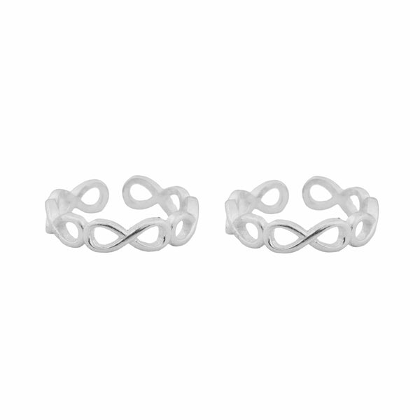 Teesta Infinitive Love Adjustable Silver Toe Ring: 925 Sterling Silver