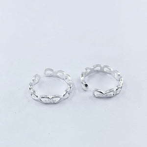 Teesta Infinitive Love Adjustable Silver Toe Ring: 925 Sterling Silver