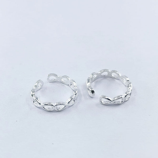 Teesta Infinitive Love Adjustable Silver Toe Ring: 925 Sterling Silver