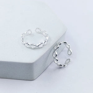 Teesta Infinitive Love Adjustable Silver Toe Ring: 925 Sterling Silver