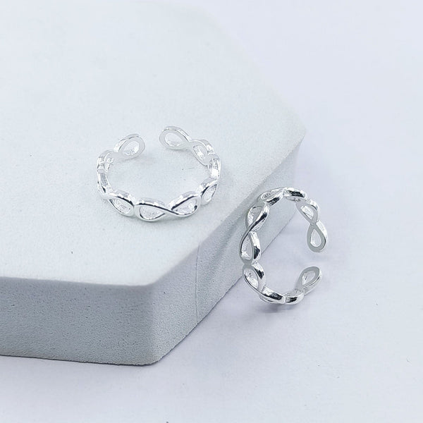Teesta Infinitive Love Adjustable Silver Toe Ring: 925 Sterling Silver