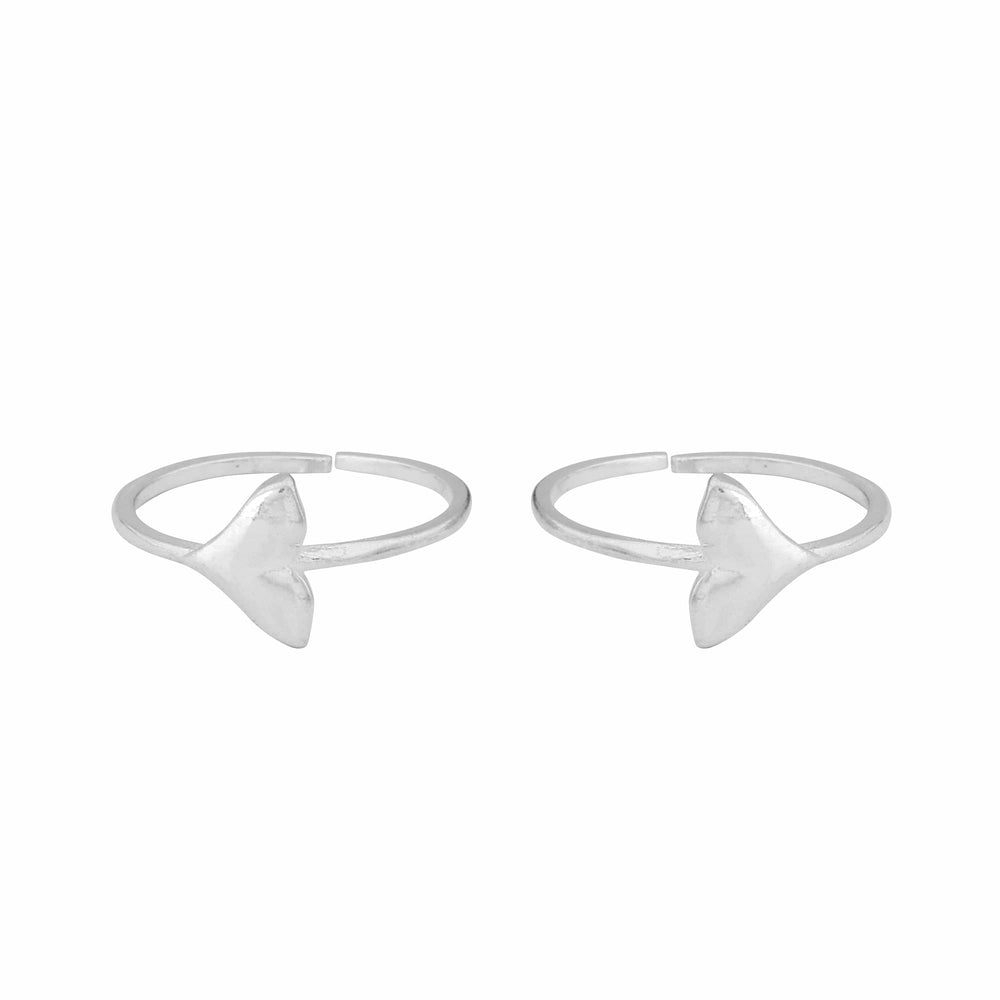 Teesta Mermaid Tale Adjustable Silver Toe Ring: 925 Sterling Silver