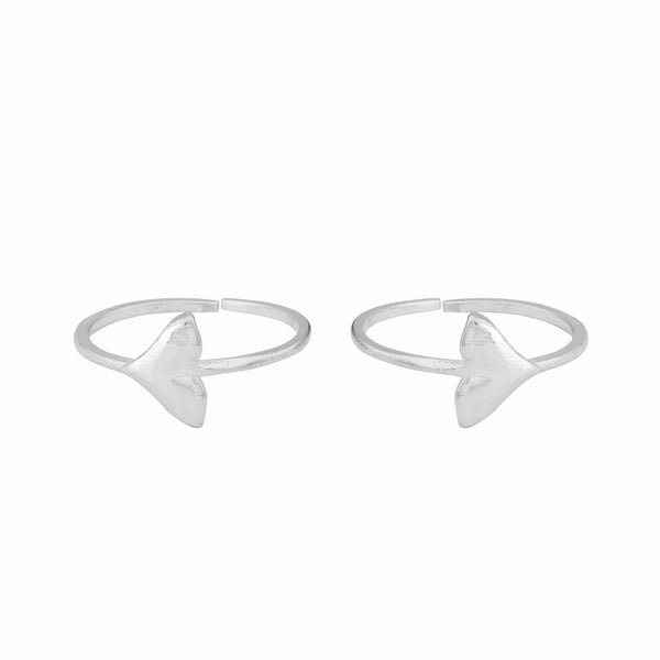 Teesta Mermaid Tale Adjustable Silver Toe Ring: 925 Sterling Silver