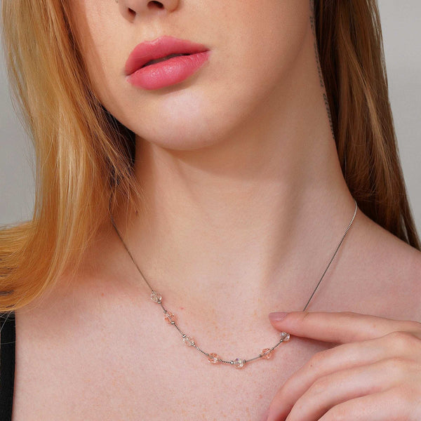 Teesta Necklace Elegantly Pure Swarovski Crystal Necklace: 925 Sterling Silver