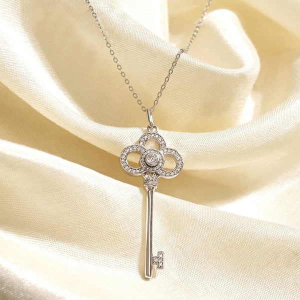 Teesta Necklace Love Key Moissanite Diamond Necklace 1.0 Carat