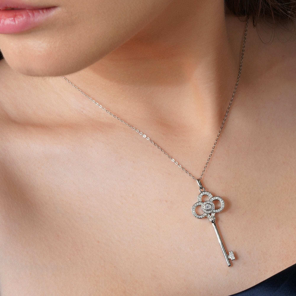 Teesta Necklace Love Key Moissanite Diamond Necklace 1.0 Carat