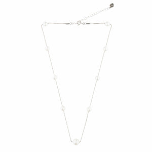 Teesta Necklace One layer Pearly Necklace: 925 Sterling Silver