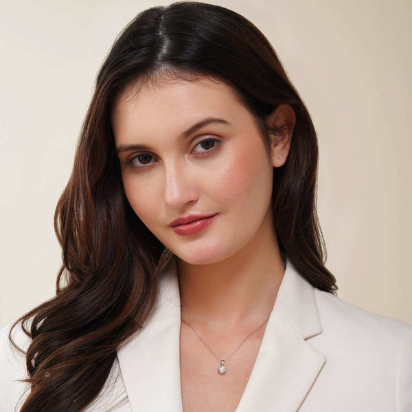 Teesta Necklace Single Drop Solitaire Lab Grown Moissanite Diamond Necklace 2.0 Carat