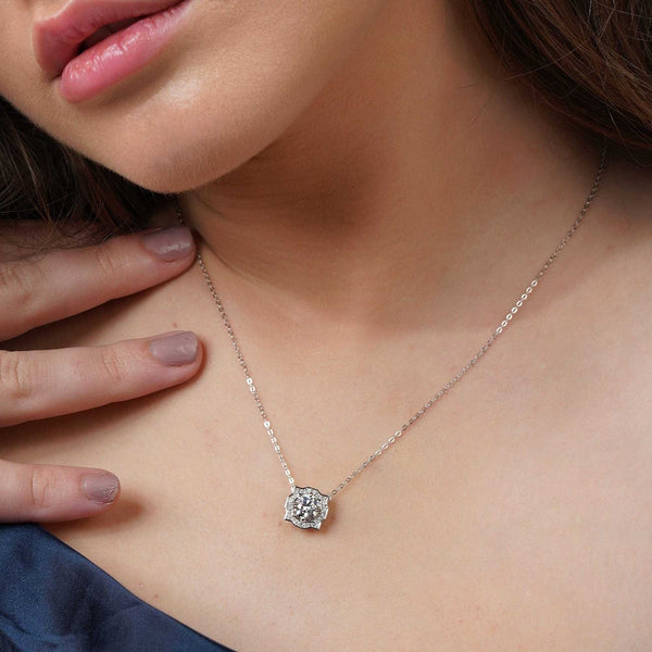 Teesta Necklace Single Solitaire Stone Moissanite Diamond 1.0 Carat
