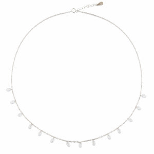 Teesta Necklace Swarovski Crystal Drill Stone Necklace: 925 Sterling Silver