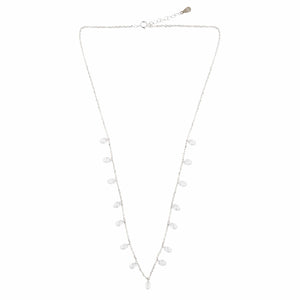 Teesta Necklace Swarovski Crystal Drill Stone Necklace: 925 Sterling Silver