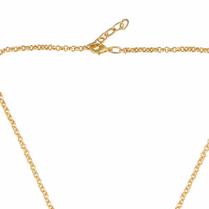 Teesta Necklace Tree Style Quartz Pendant in Semi Precious Stone: 18K Gold Plated