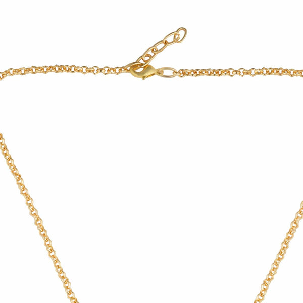 Teesta Necklace Tree Style Quartz Pendant in Semi Precious Stone: 18K Gold Plated
