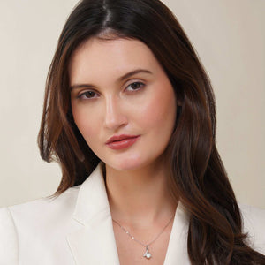 Teesta Necklace V-Shape Moissanite Solitaire Diamond Necklace 1.0 Carat