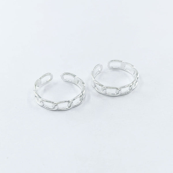 Teesta Ribbion Defined Silver Toe Ring: 925 Sterling Silver