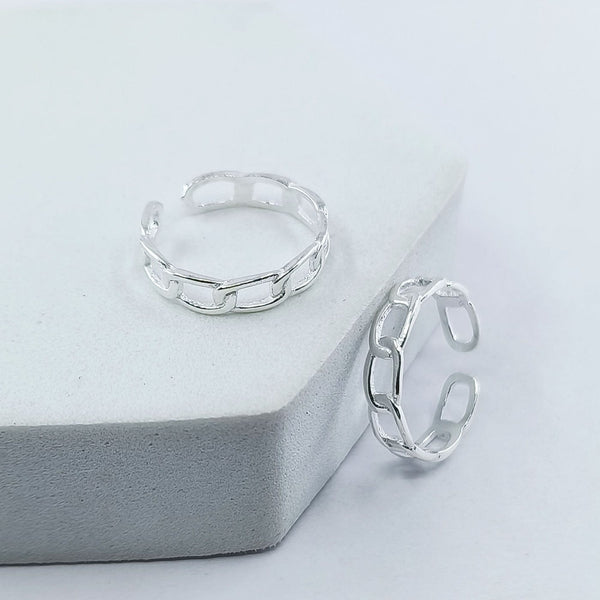 Teesta Ribbion Defined Silver Toe Ring: 925 Sterling Silver