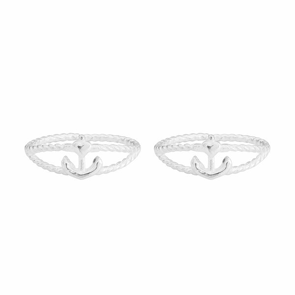 Teesta Sea Defined Silver Adjustable Toe Ring: 925 Sterling Silver