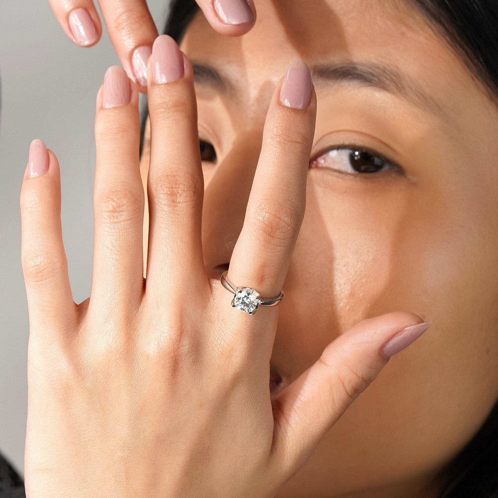 Teesta Stone Rings Always Needed Adjustable Lab Grown Moissanite Solitaire Diamond Ring 1.0 Carat