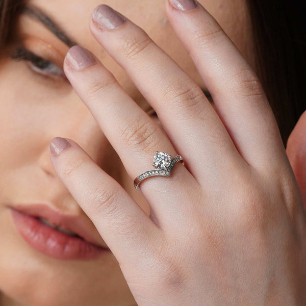 Teesta Stone Rings Eterna Everlasting Beauty Moissanite Adjustable Diamond Solitaire Ring 1.0 Carat