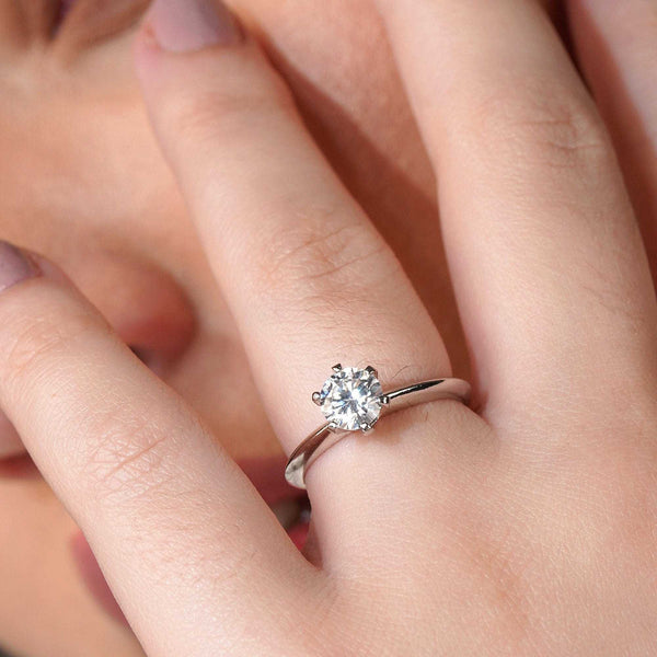 Teesta Stone Rings Forever Radiant Moissanite Adjustable Diamond Solitaire Ring 1.0 Carat
