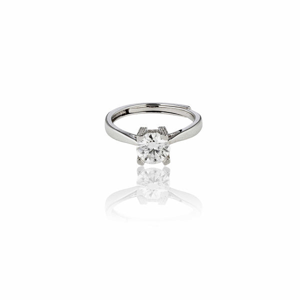 Teesta Stone Rings Love Forever Lab Grown Moissanite Adjustable Solitaire Diamond Ring 1.0 Carat