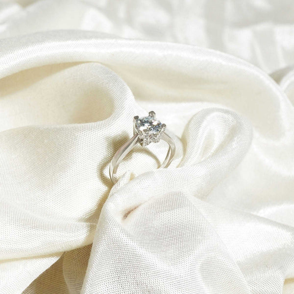 Teesta Stone Rings Love Forever Lab Grown Moissanite Adjustable Solitaire Diamond Ring 1.0 Carat