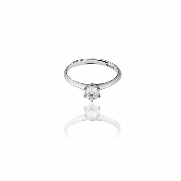 Teesta Stone Rings Moonlit Promise Adjustable Moissanite Diamond Solitaire Ring 0.50 Carat
