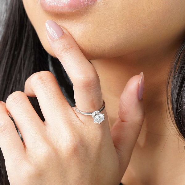Teesta Stone Rings Promise Everyday Adjustable Moissanite Diamond Ring 1.0 Carat