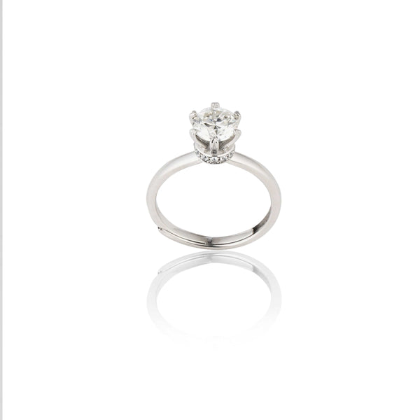 Teesta Stone Rings Promise Everyday Adjustable Moissanite Diamond Ring 1.0 Carat
