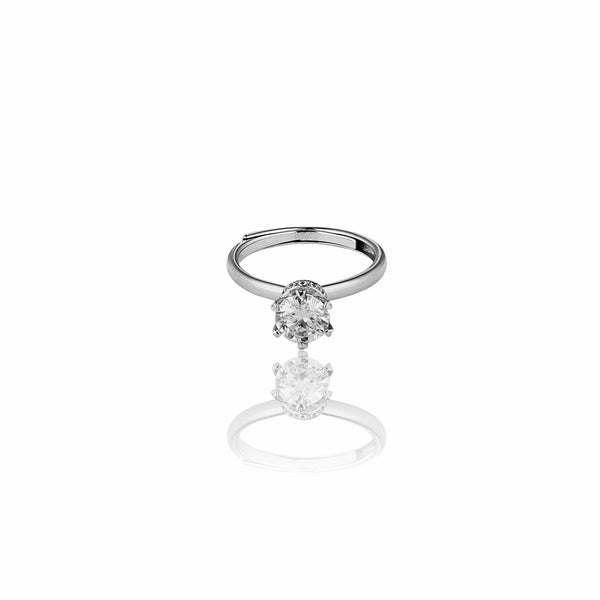 Teesta Stone Rings Promise Everyday Adjustable Moissanite Diamond Ring 1.0 Carat
