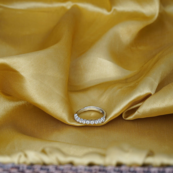 Teesta Stone Rings Radiance Edge Adjustable Moissanite Diamond Ring 0.50 Carat