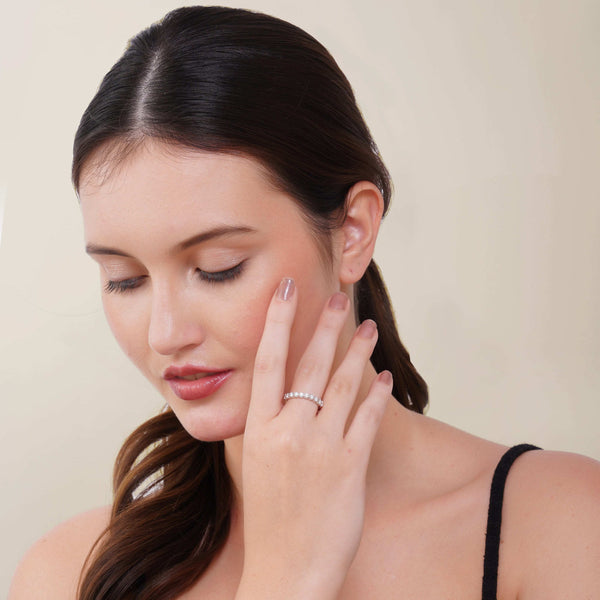 Teesta Stone Rings Radiance Edge Adjustable Moissanite Diamond Ring 0.50 Carat