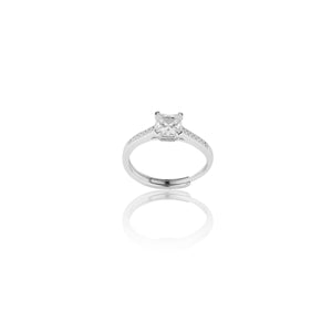 Teesta Stone Rings Square Essential Adjustable Lab Grown Moissanite Solitaire Ring 1.0 Carat
