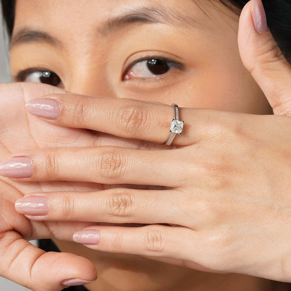 Teesta Stone Rings Square Essential Adjustable Lab Grown Moissanite Solitaire Ring 1.0 Carat